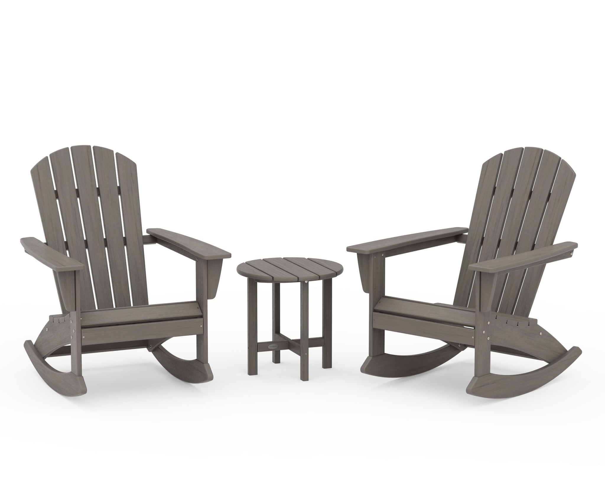 Nautical 3-Piece Adirondack Rocking Chair Set