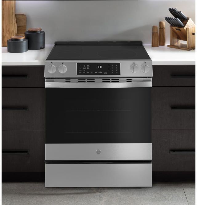 GE Profile Energy Star 30" Smart Slide-In Induction and Convection Range with No Preheat Air Fry and EasyWash Oven Tray: