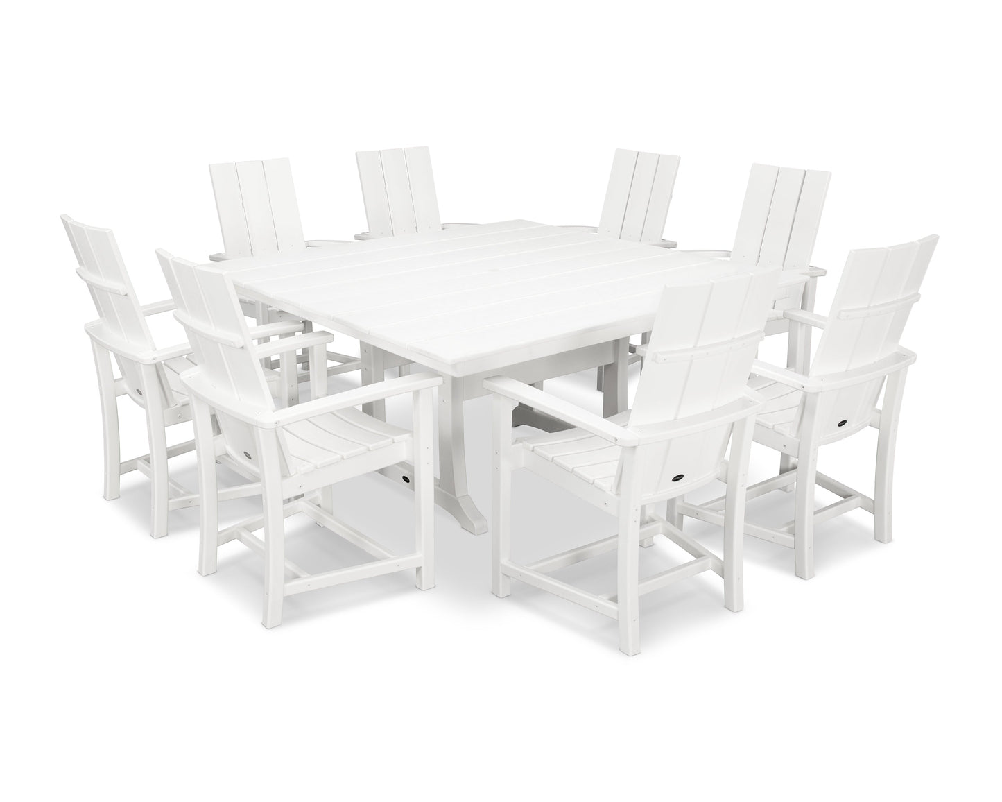 Modern Adirondack 9-Piece Farmhouse Trestle Dining Set