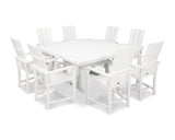 Modern Adirondack 9-Piece Farmhouse Trestle Dining Set