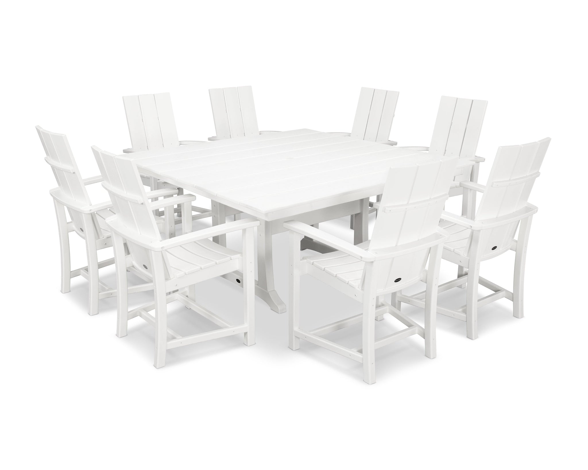 Modern Adirondack 9-Piece Farmhouse Trestle Dining Set