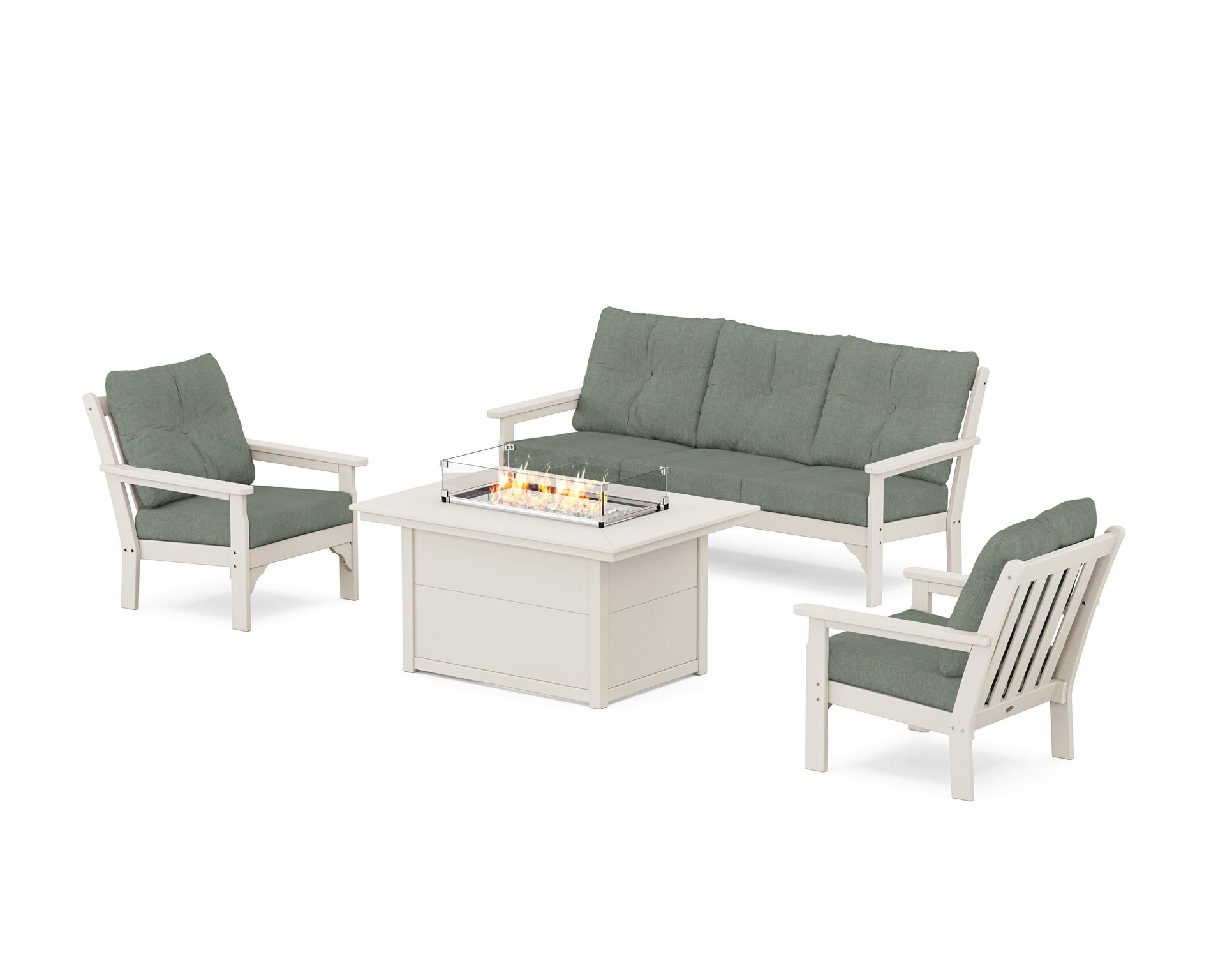 Vineyard Deep Seating Fire Pit Table Set