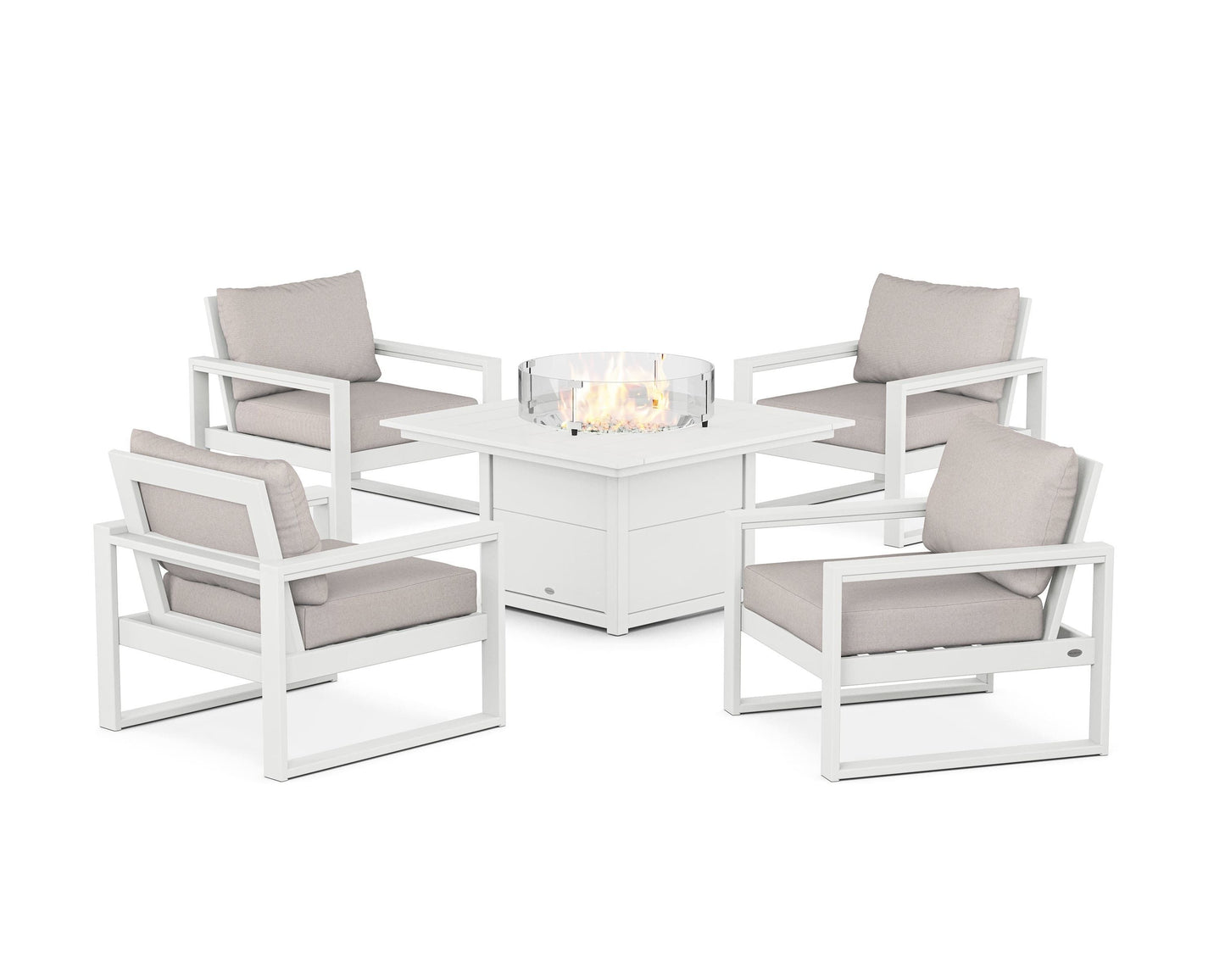 EDGE Sectional 5-Piece Deep Seating Set with Fire Pit Table