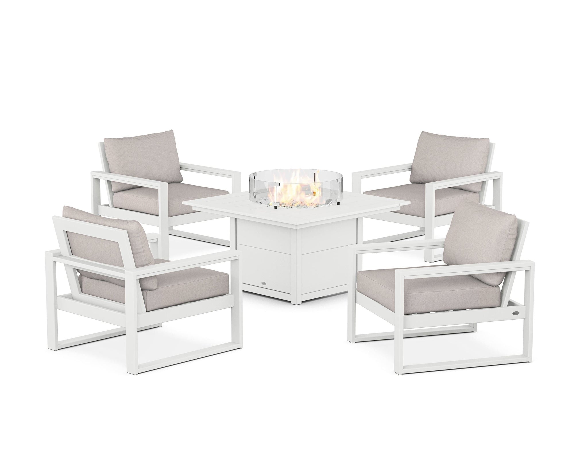 EDGE Sectional 5-Piece Deep Seating Set with Fire Pit Table