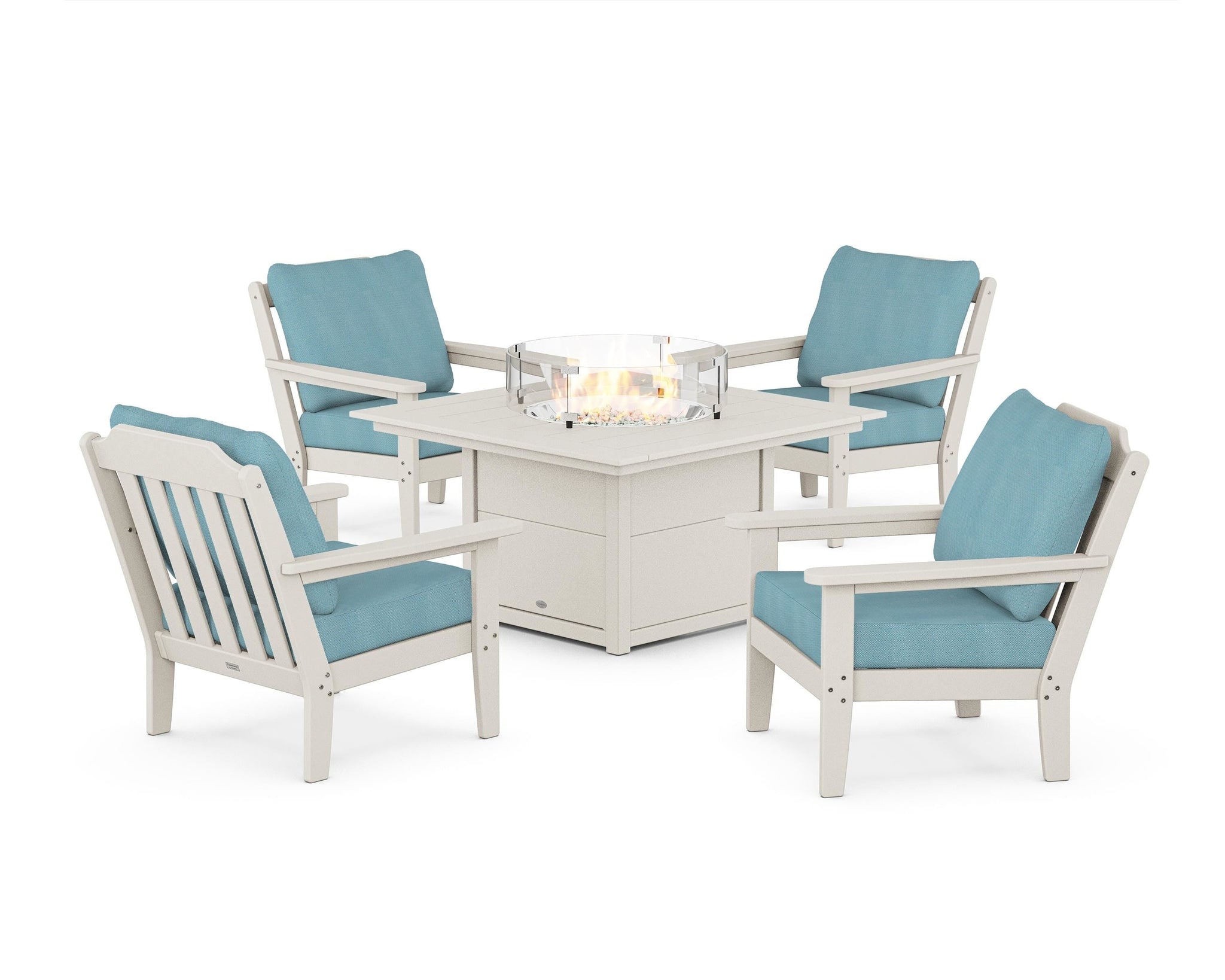 Cottage 5-Piece Deep Seating Set with Fire Pit Table