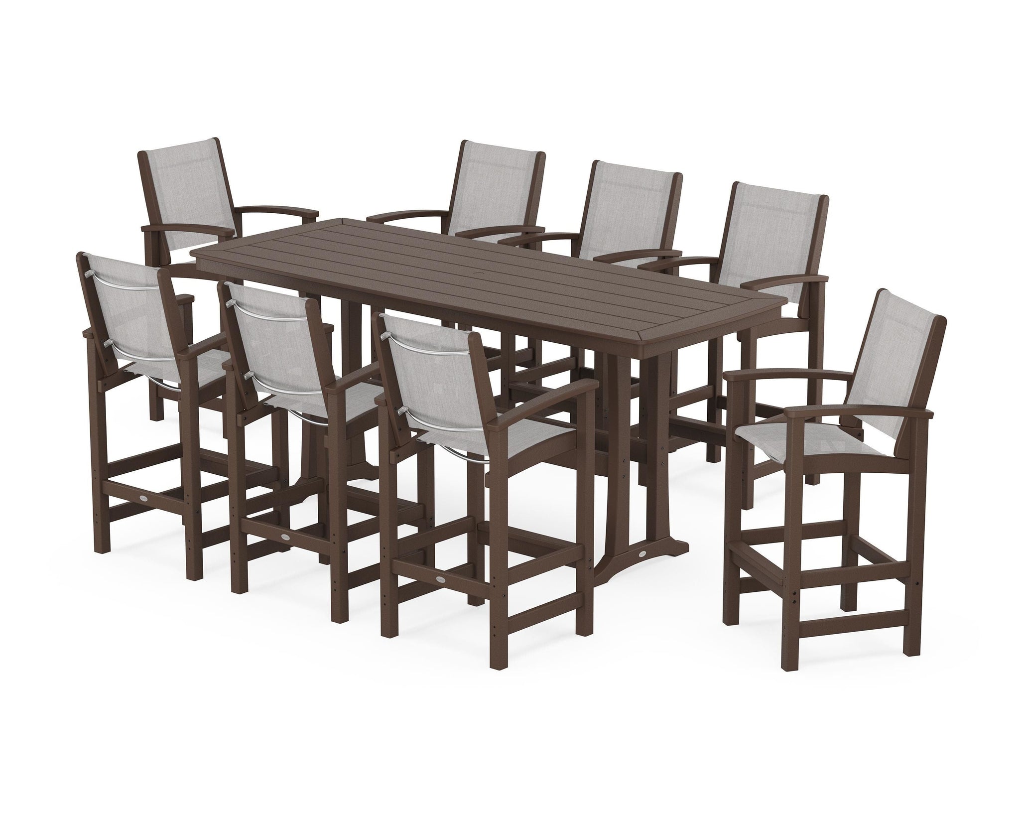 Coastal 9-Piece Bar Set with Trestle Legs