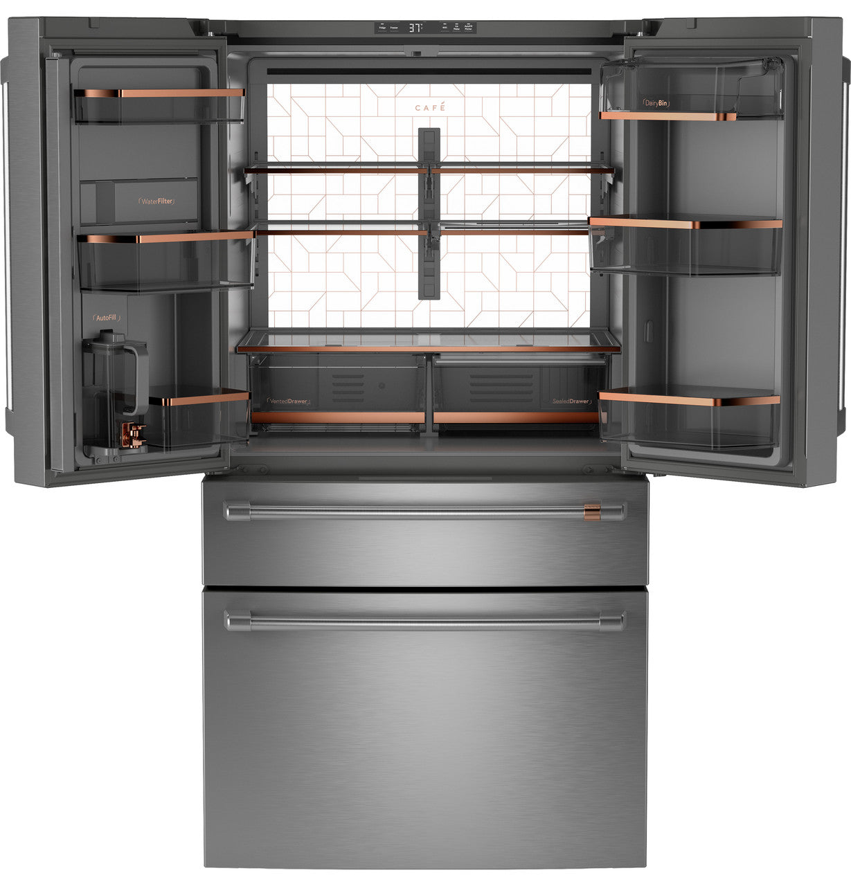 CAFÉ™ ENERGY STAR® 23.2 Cu. Ft. Smart Counter-Depth 4-Door French-Door Refrigerator With Dual-Dispense AutoFill Pitcher