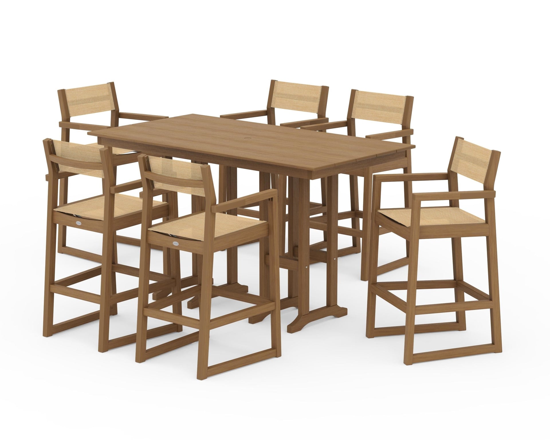 EDGE Sling Arm Chair 7-Piece Farmhouse Bar Set