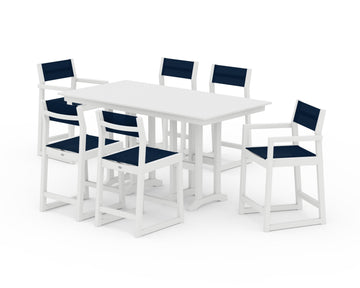 EDGE Sling 7-Piece Farmhouse Counter Set with Trestle Legs