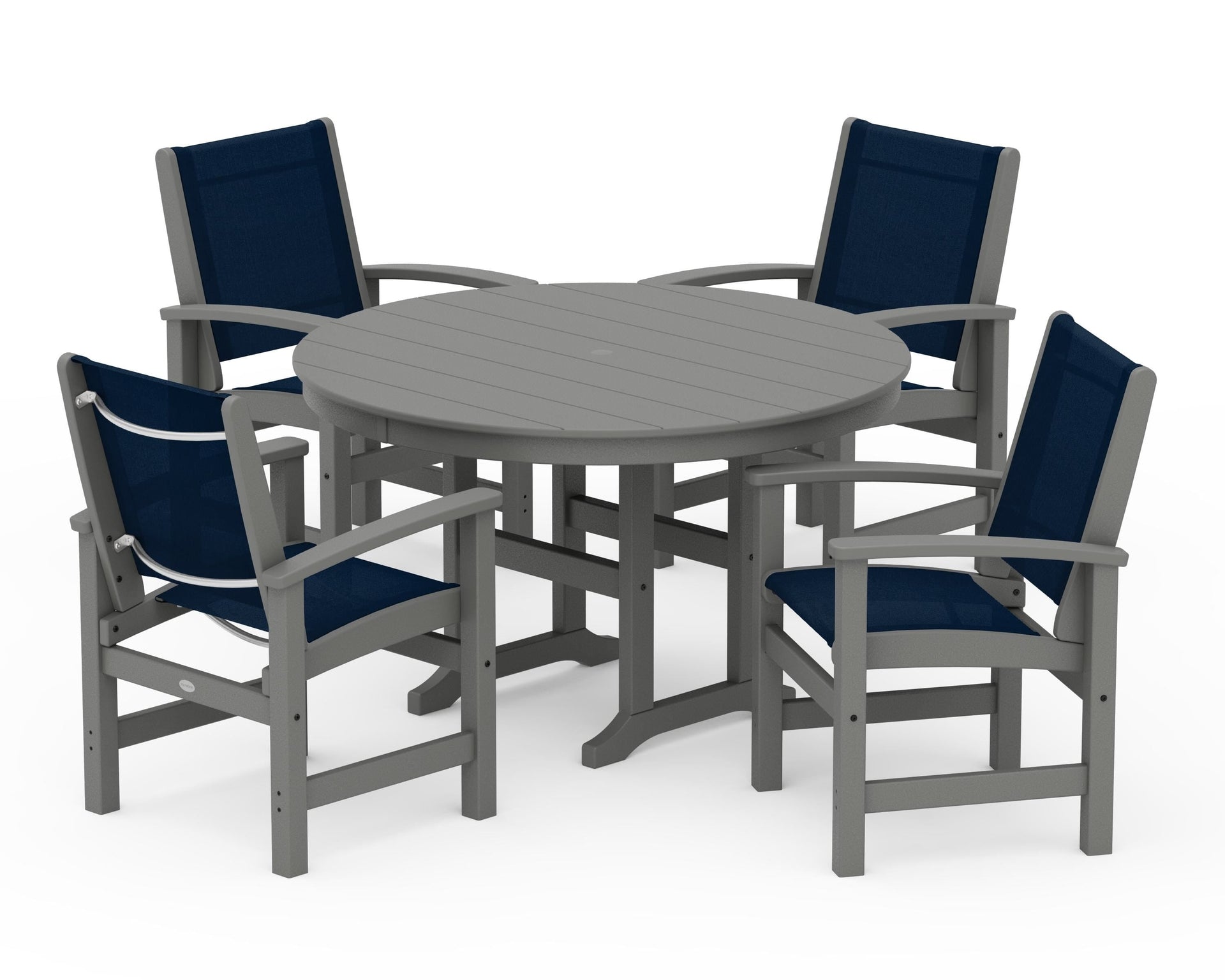 Coastal 5-Piece Round Farmhouse Dining Set