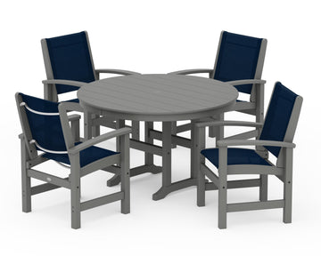 Coastal 5-Piece Round Farmhouse Dining Set