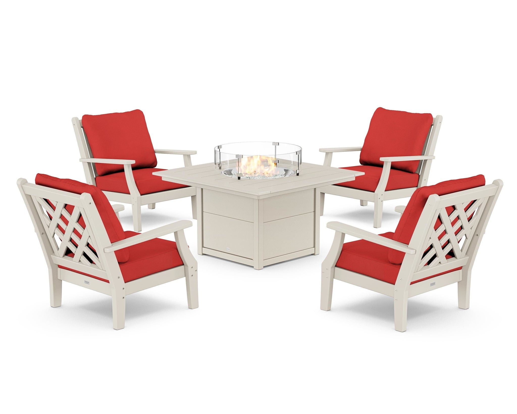 Wovendale 5-Piece Deep Seating Set with Fire Pit Table