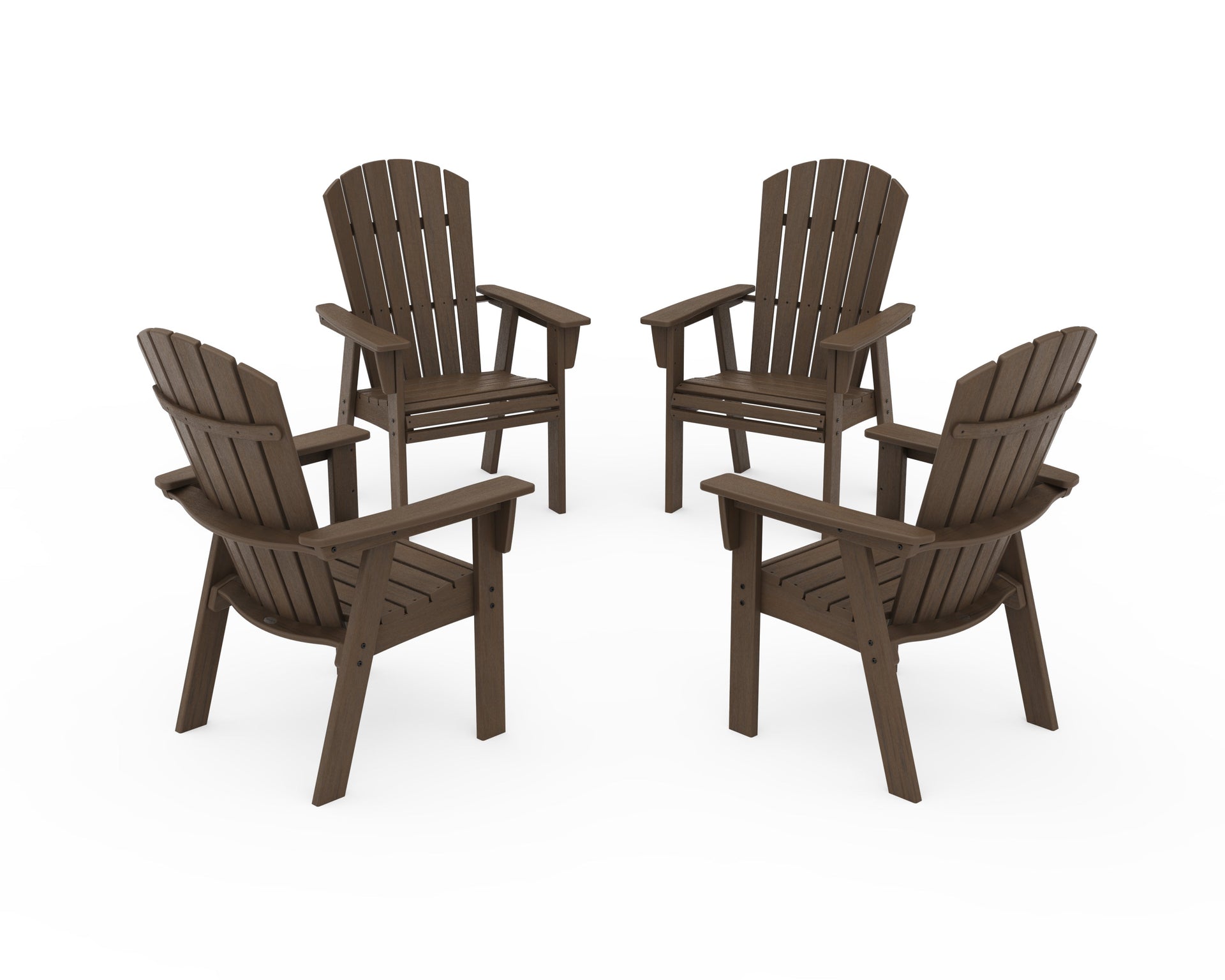 Nautical 4-Piece Curveback Upright Adirondack Conversation Set