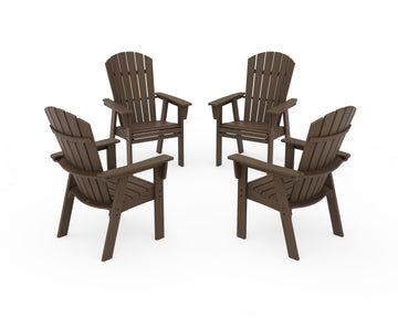 Nautical 4-Piece Curveback Upright Adirondack Conversation Set