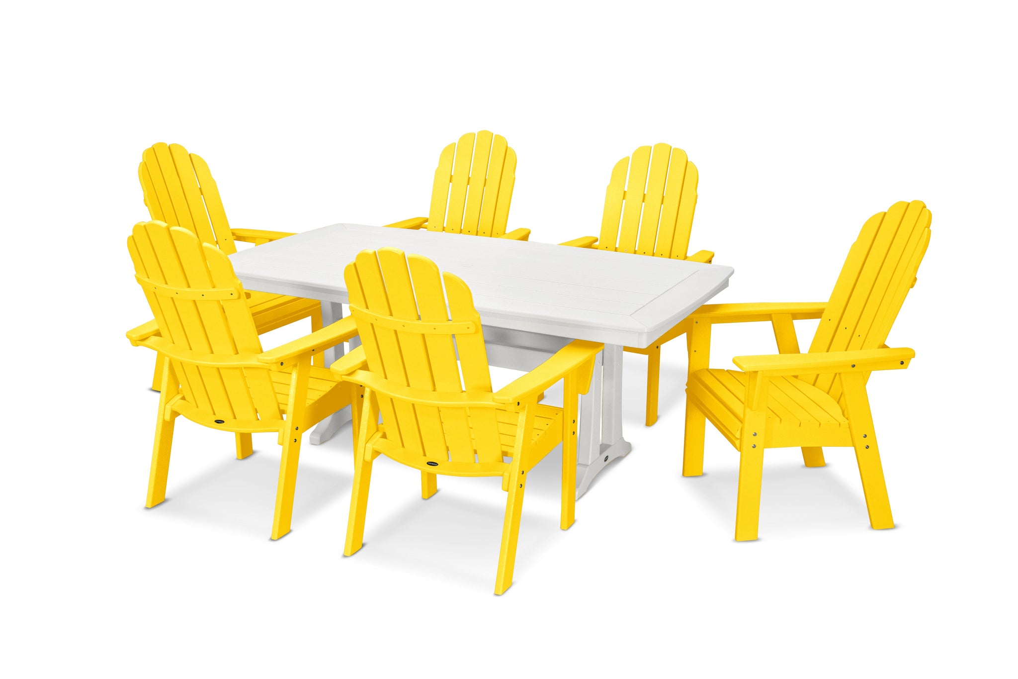 Vineyard Curveback Adirondack 7-Piece Dining Set with Trestle Legs
