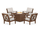 Braxton 5-Piece Deep Seating Conversation Set with Fire Pit Table