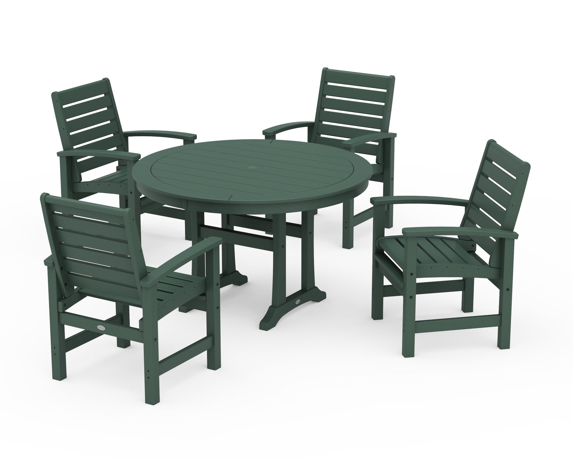 Signature 5-Piece Round Dining Set with Trestle Legs