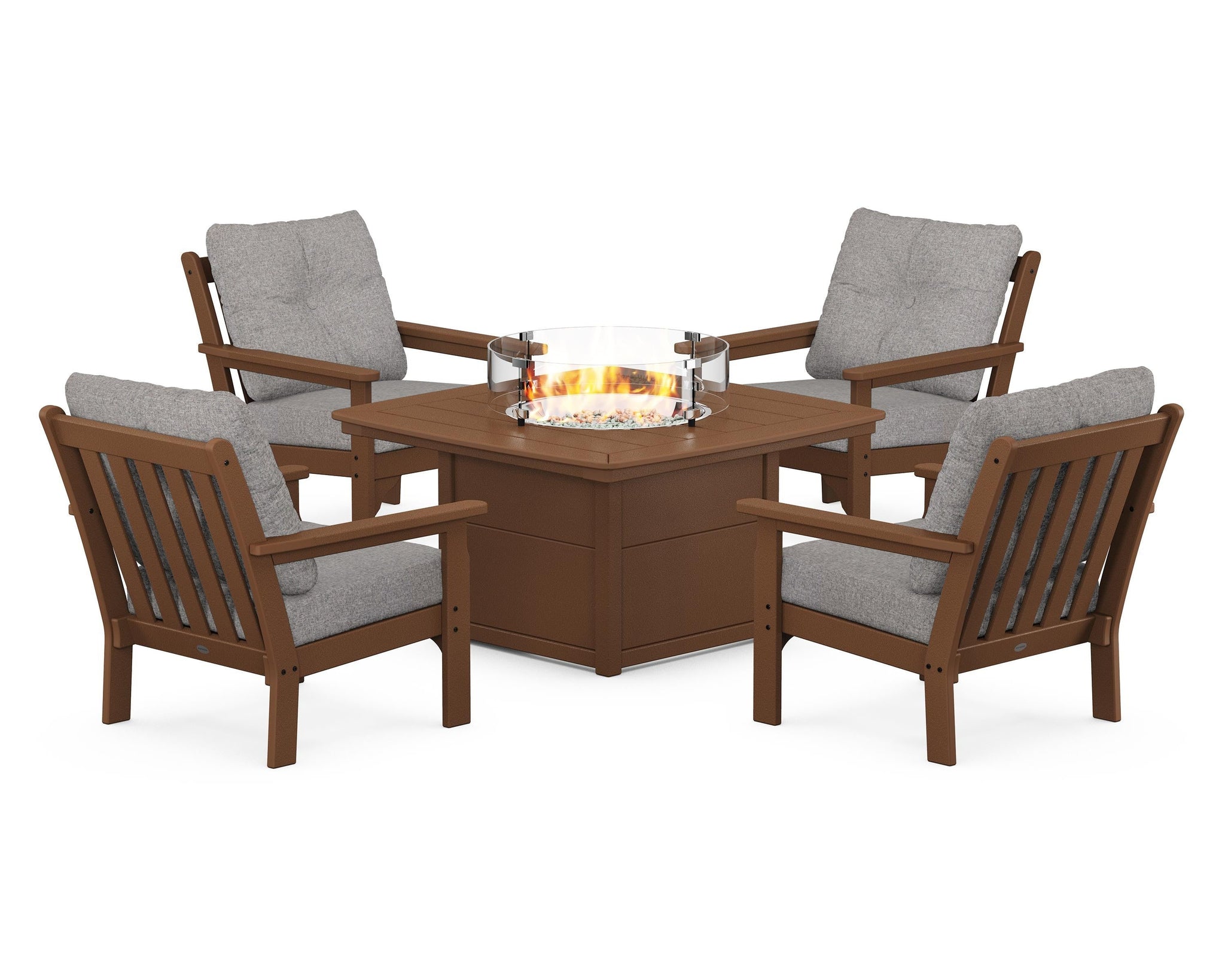 Vineyard 5-Piece Conversation Set with Fire Pit Table