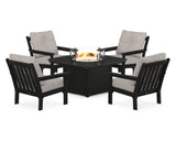 Vineyard 5-Piece Conversation Set with Fire Pit Table