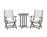 Coastal Folding 3-Piece Round Bistro Dining Set
