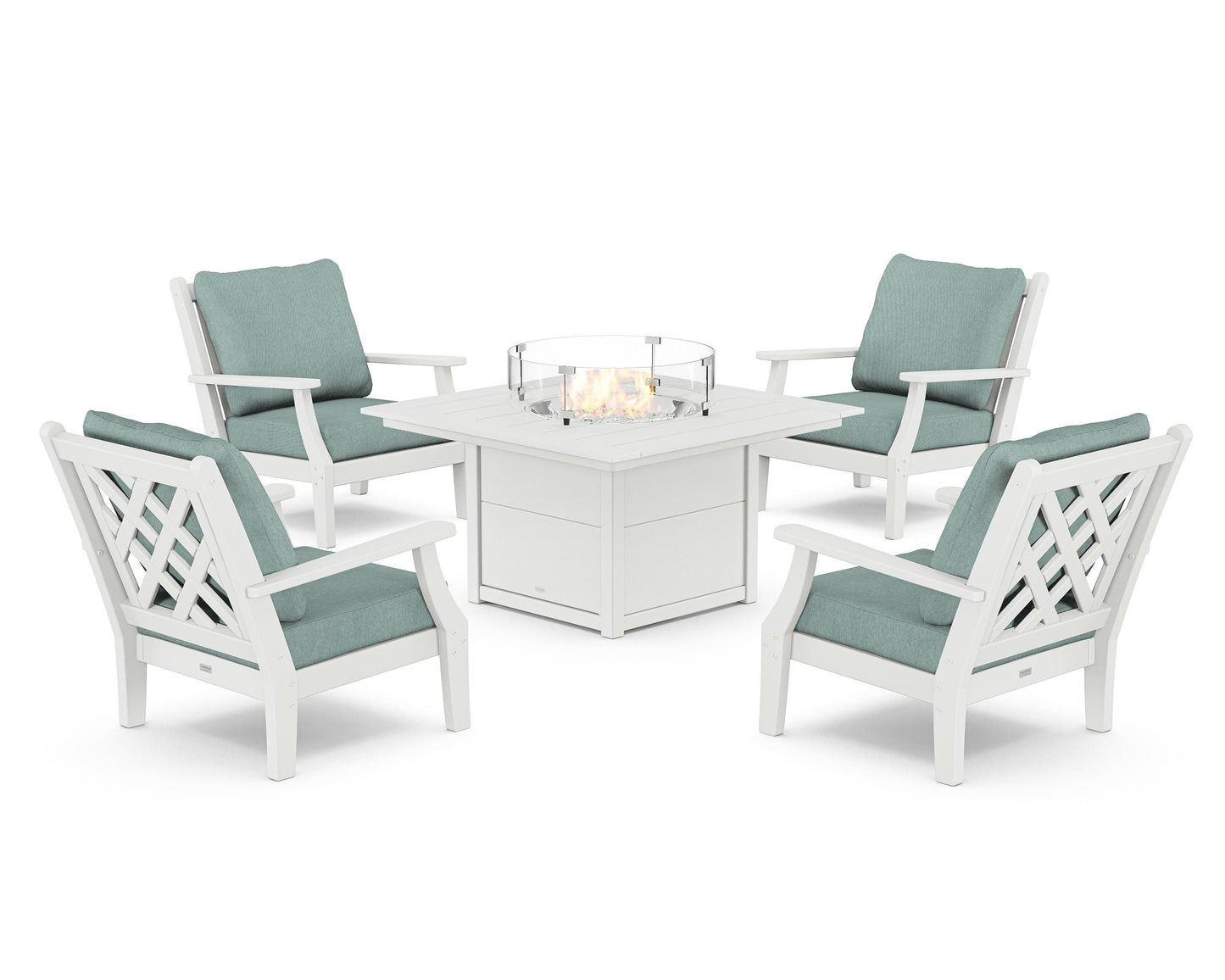 Wovendale 5-Piece Deep Seating Set with Fire Pit Table