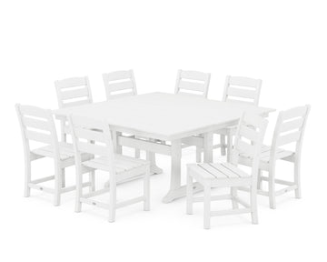 Lakeside 9-Piece Farmhouse Trestle Dining Set