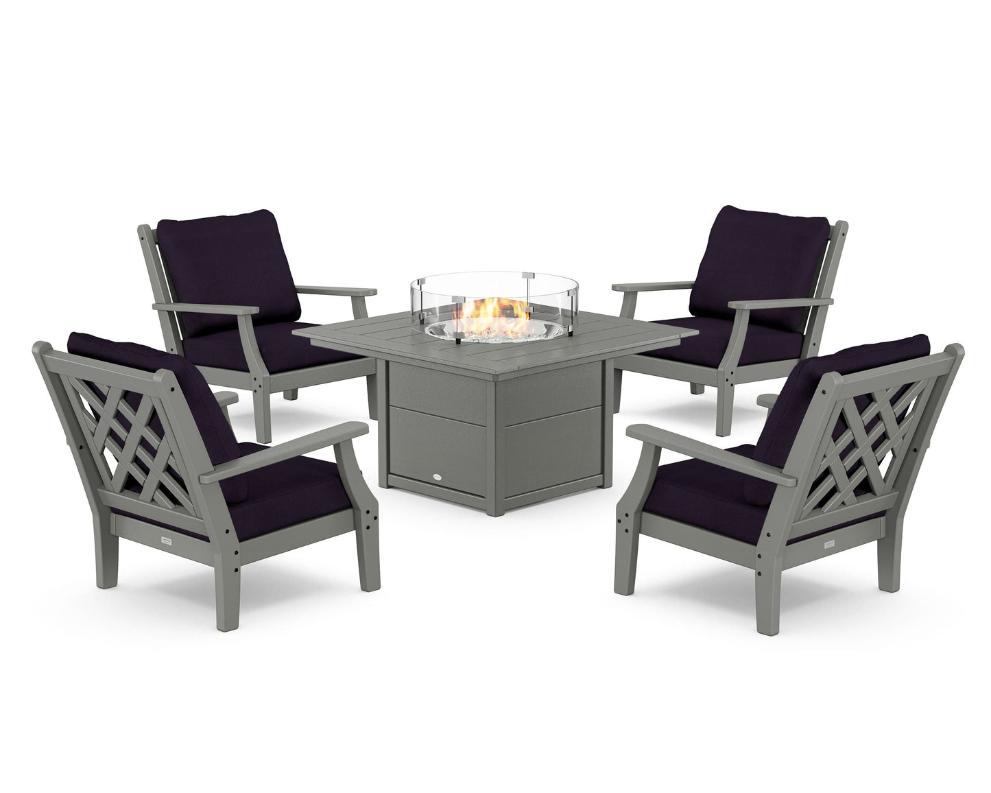 Wovendale 5-Piece Deep Seating Set with Fire Pit Table