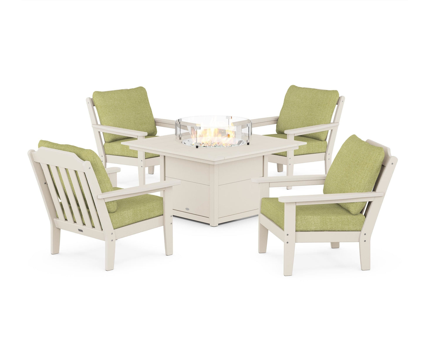 Cottage 5-Piece Deep Seating Set with Fire Pit Table