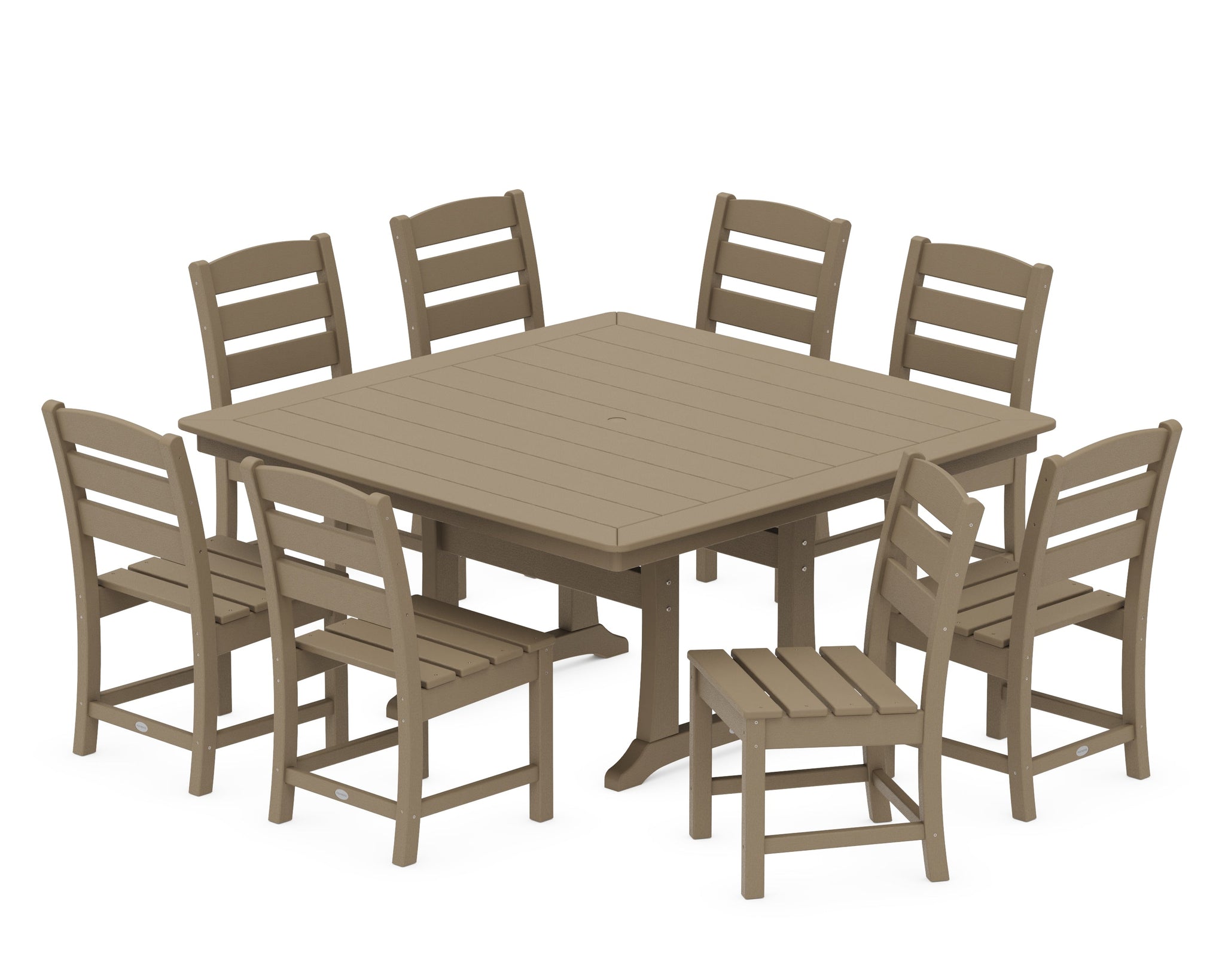 Lakeside 9-Piece Nautical Trestle Dining Set