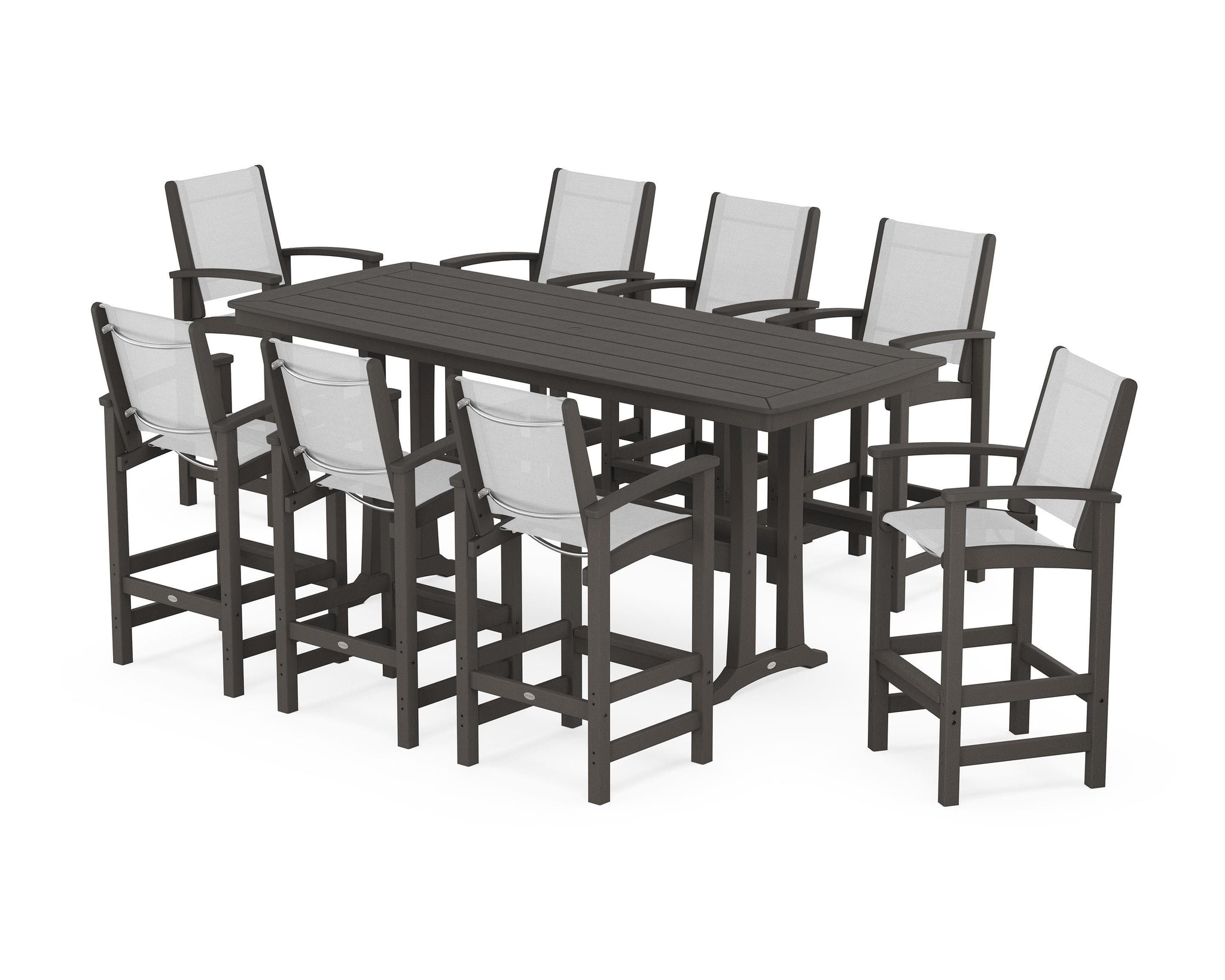 Coastal 9-Piece Bar Set with Trestle Legs