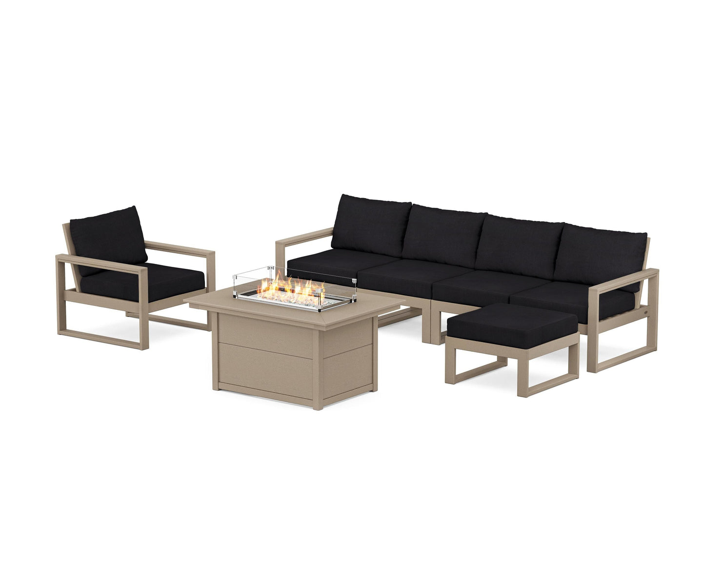EDGE Sectional Lounge and Fire Pit Set