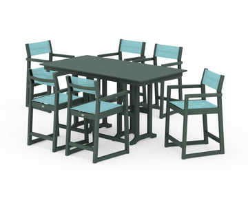 EDGE Sling Arm Chair 7-Piece Farmhouse Counter Set