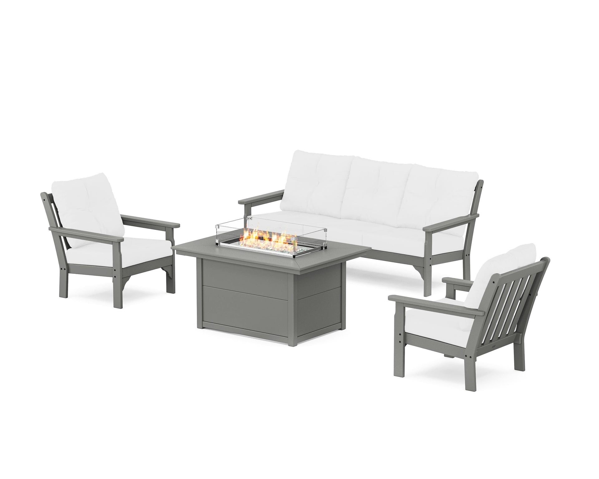 Vineyard Deep Seating Fire Pit Table Set