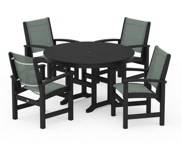 Coastal 5-Piece Round Farmhouse Dining Set