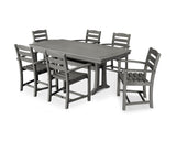 La Casa Café 7-Piece Arm Chair Dining Set with Trestle Legs