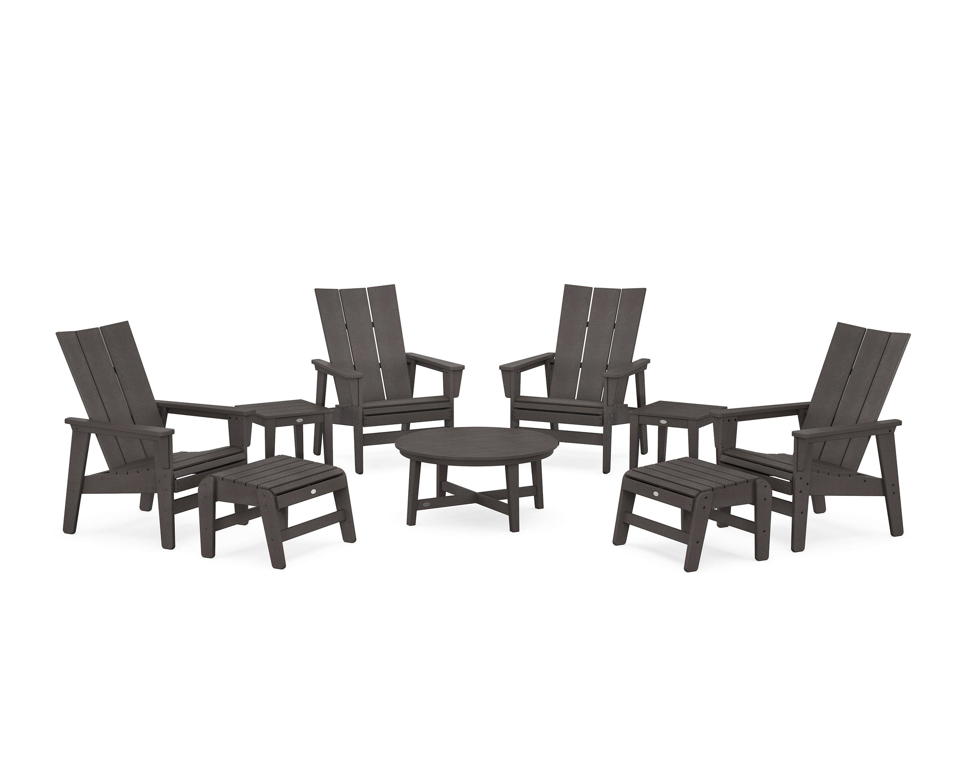 Modern Grand Upright Adirondack 9-Piece Conversation Set