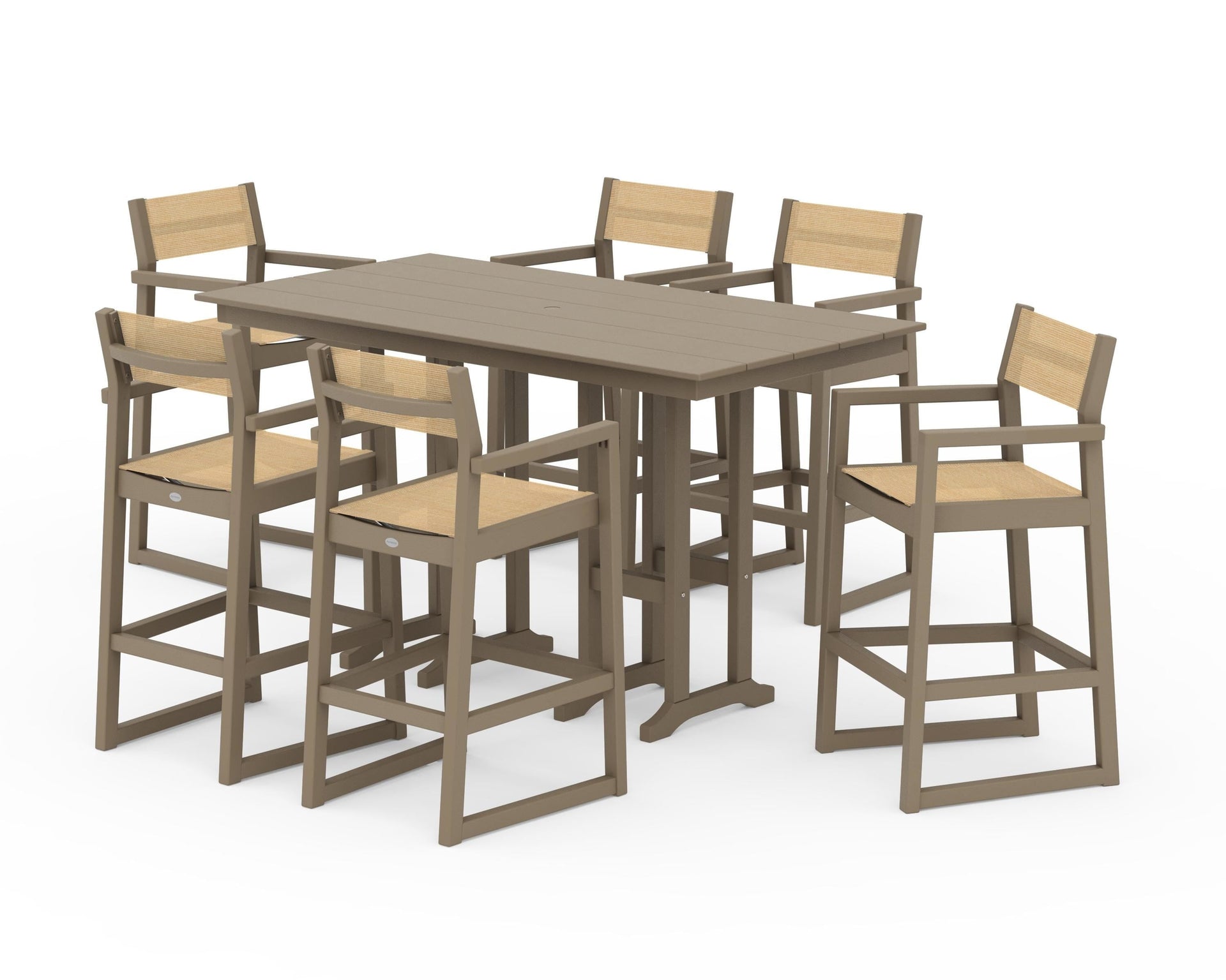 EDGE Sling Arm Chair 7-Piece Farmhouse Bar Set