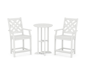 Wovendale 3-Piece Farmhouse Bistro Counter Set