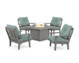 Mission 5-Piece Deep Seating Set with Fire Pit Table