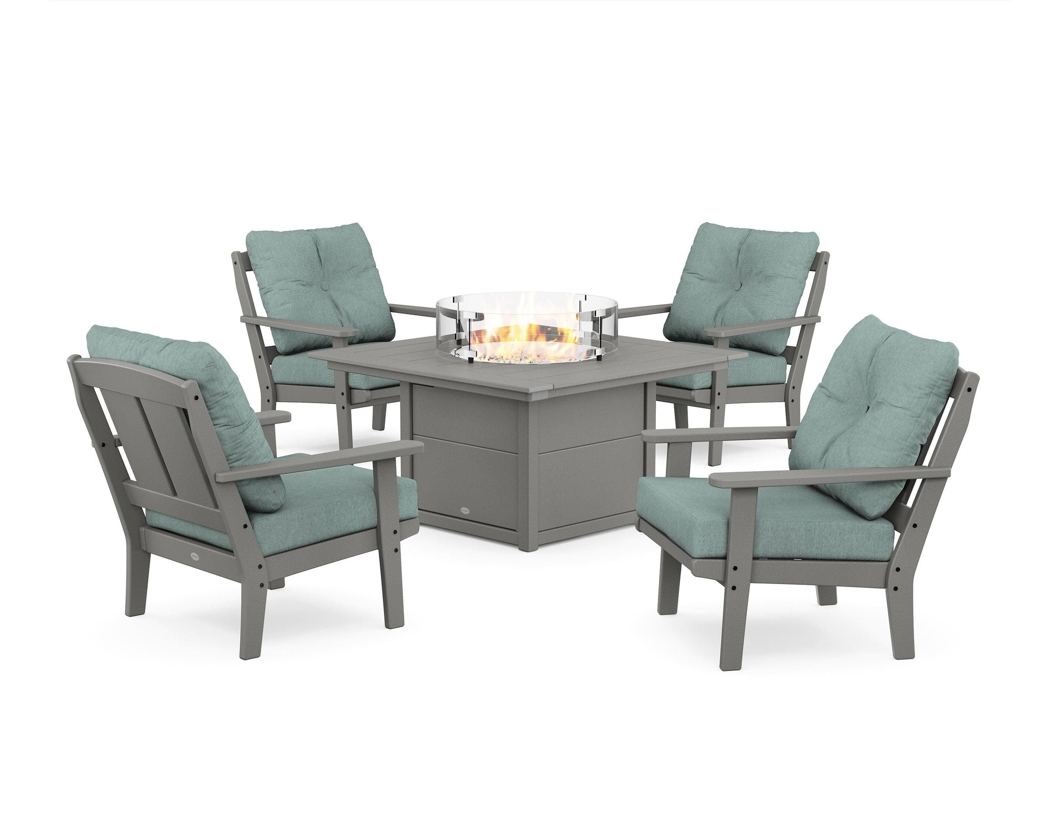 Mission 5-Piece Deep Seating Set with Fire Pit Table