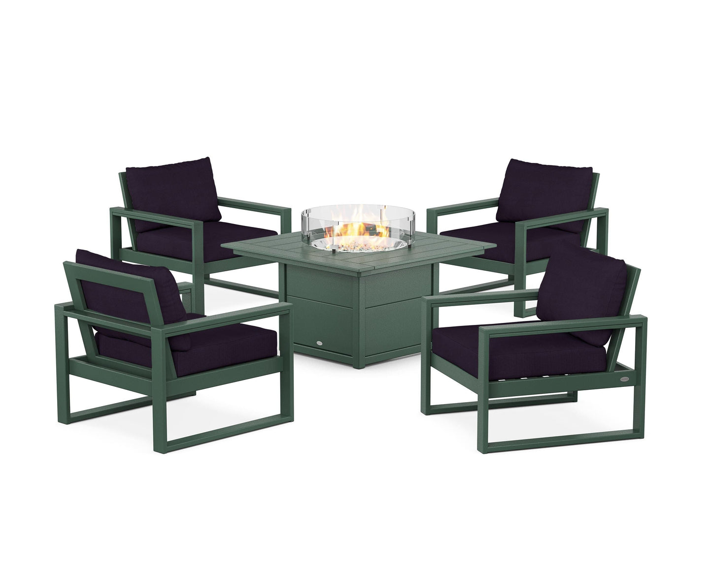 EDGE Sectional 5-Piece Deep Seating Set with Fire Pit Table