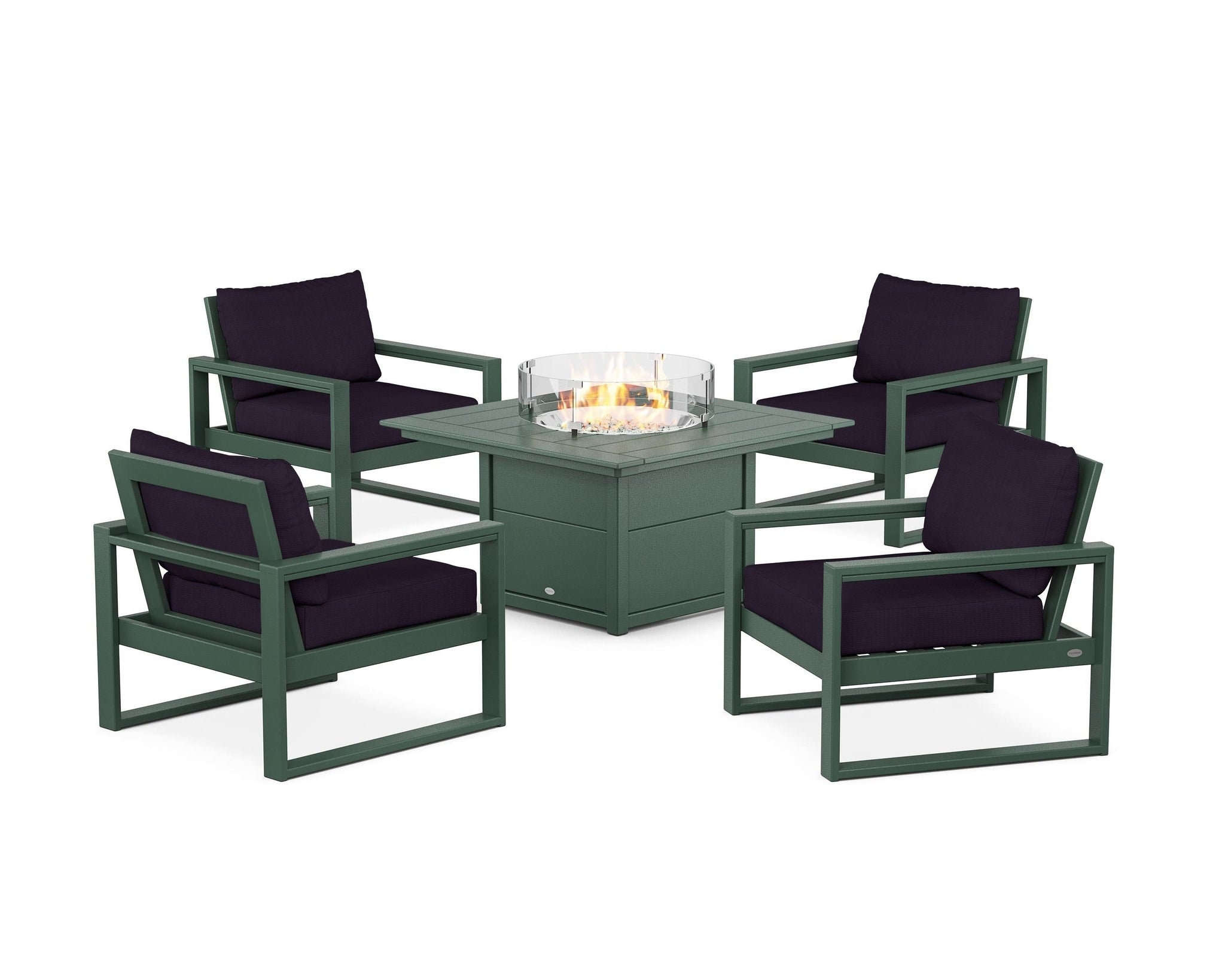EDGE Sectional 5-Piece Deep Seating Set with Fire Pit Table