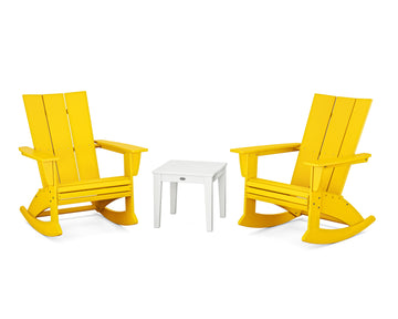 Modern Curveback 3-Piece Adirondack Rocking Chair Set