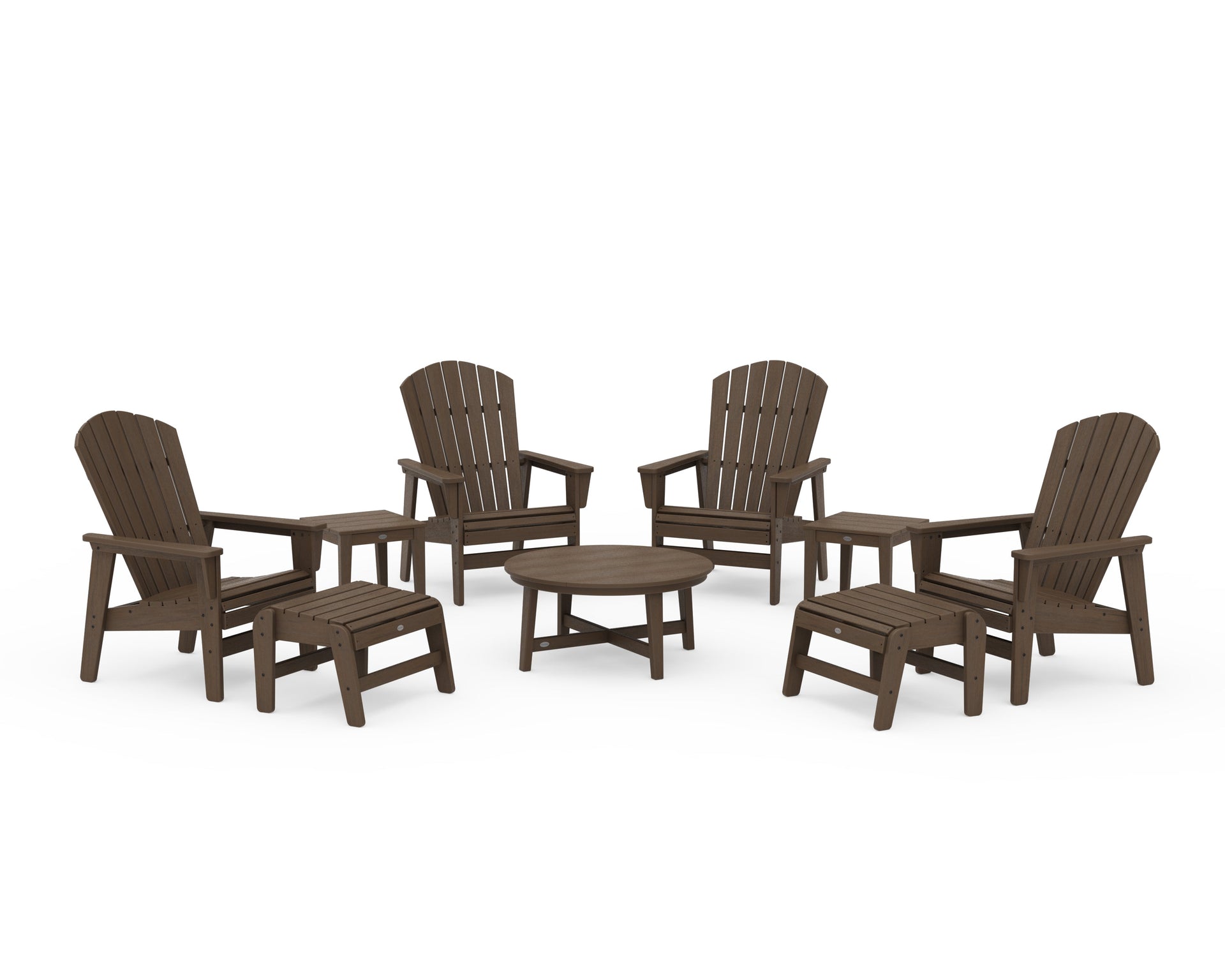 Nautical Grand Upright Adirondack 9-Piece Conversation Set