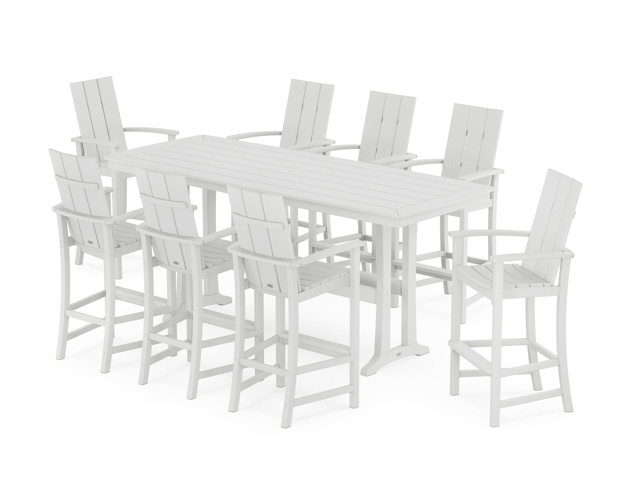 Modern Adirondack 9-Piece Bar Set with Trestle Legs