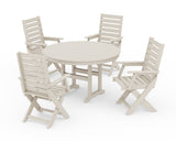 Captain Folding Chair 5-Piece Round Dining Set