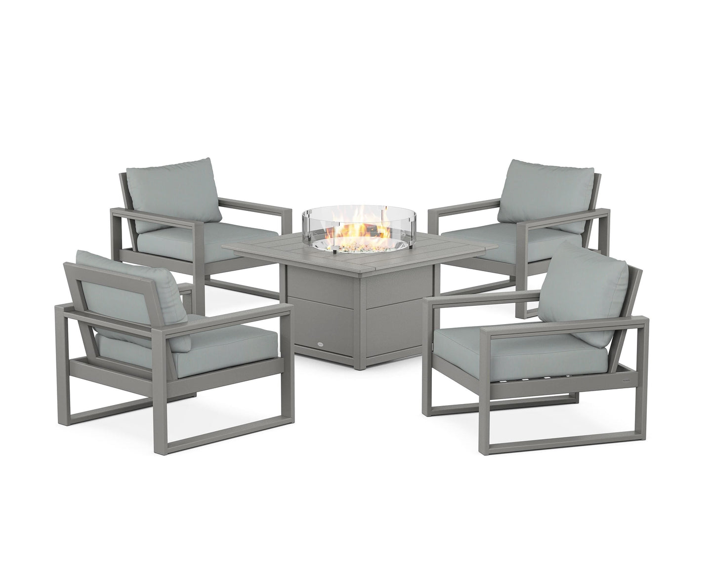EDGE Sectional 5-Piece Deep Seating Set with Fire Pit Table