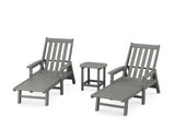 Vineyard 3-Piece Chaise with Arms Set