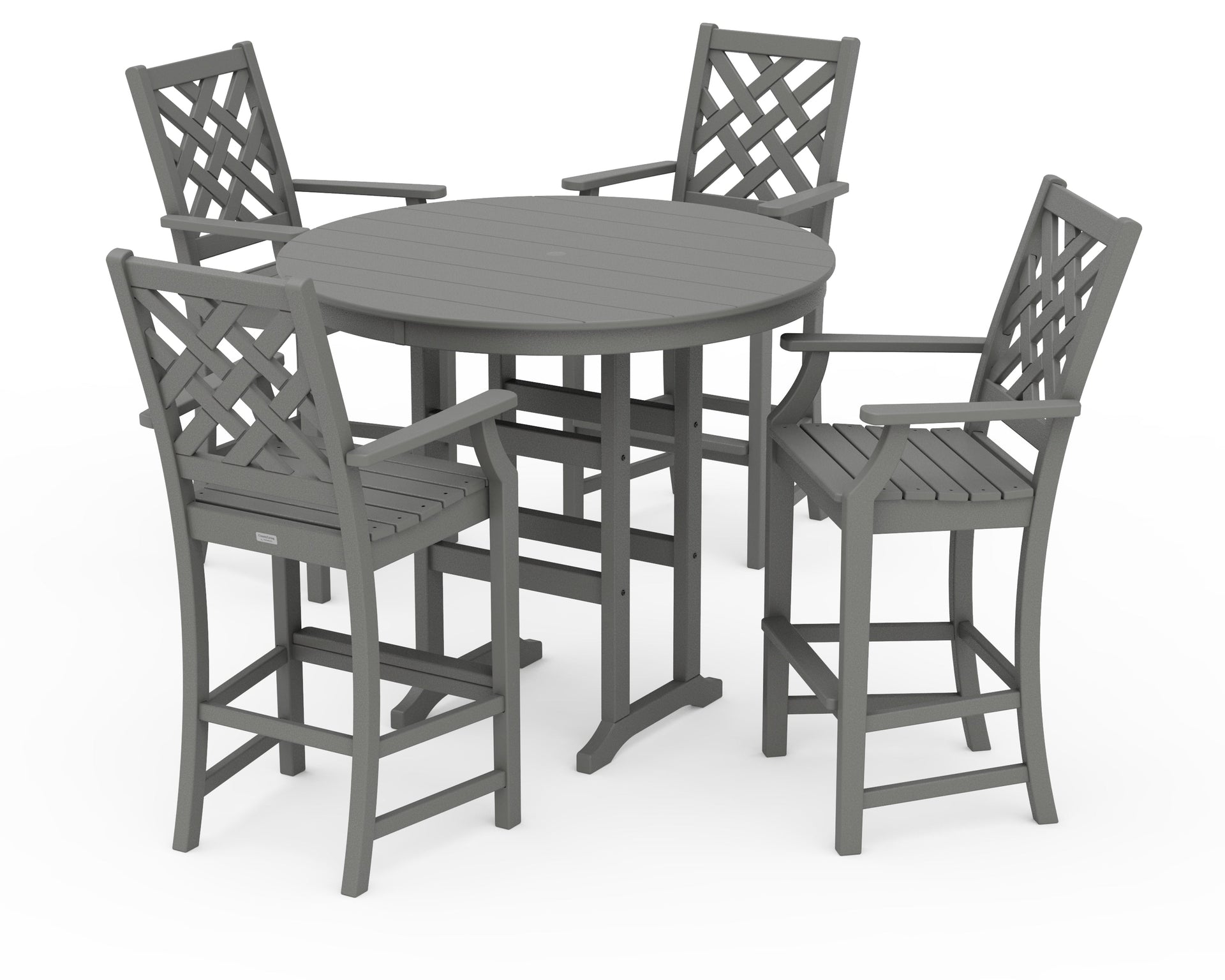 Wovendale 5-Piece Round Farmhouse Bar Set