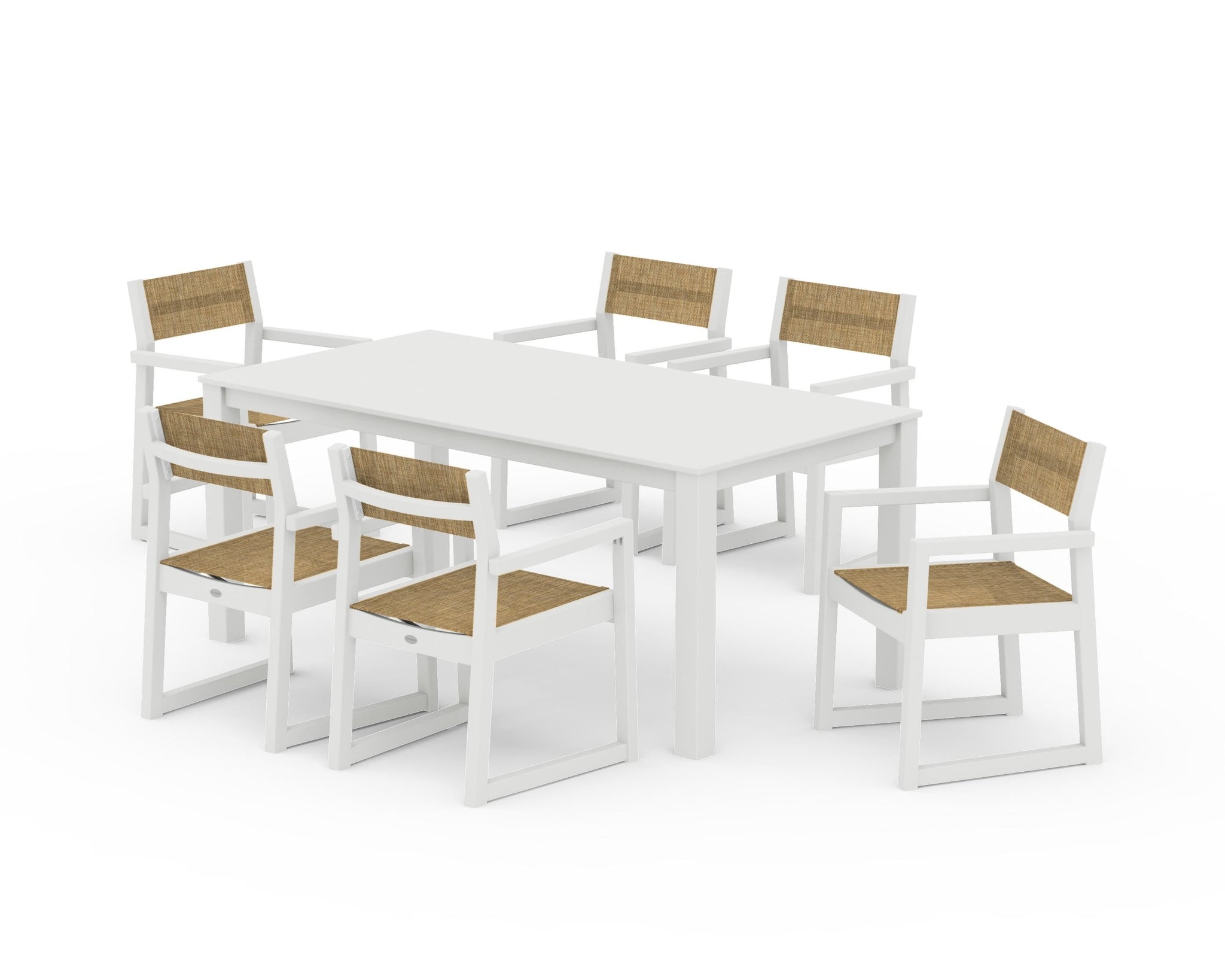 EDGE Sling Arm Chair 7-Piece Parsons Dining Set